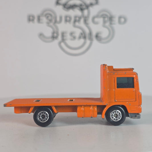 Vintage 1981 Matchbox Volvo Flatbed Truck Orange Loose ©1981