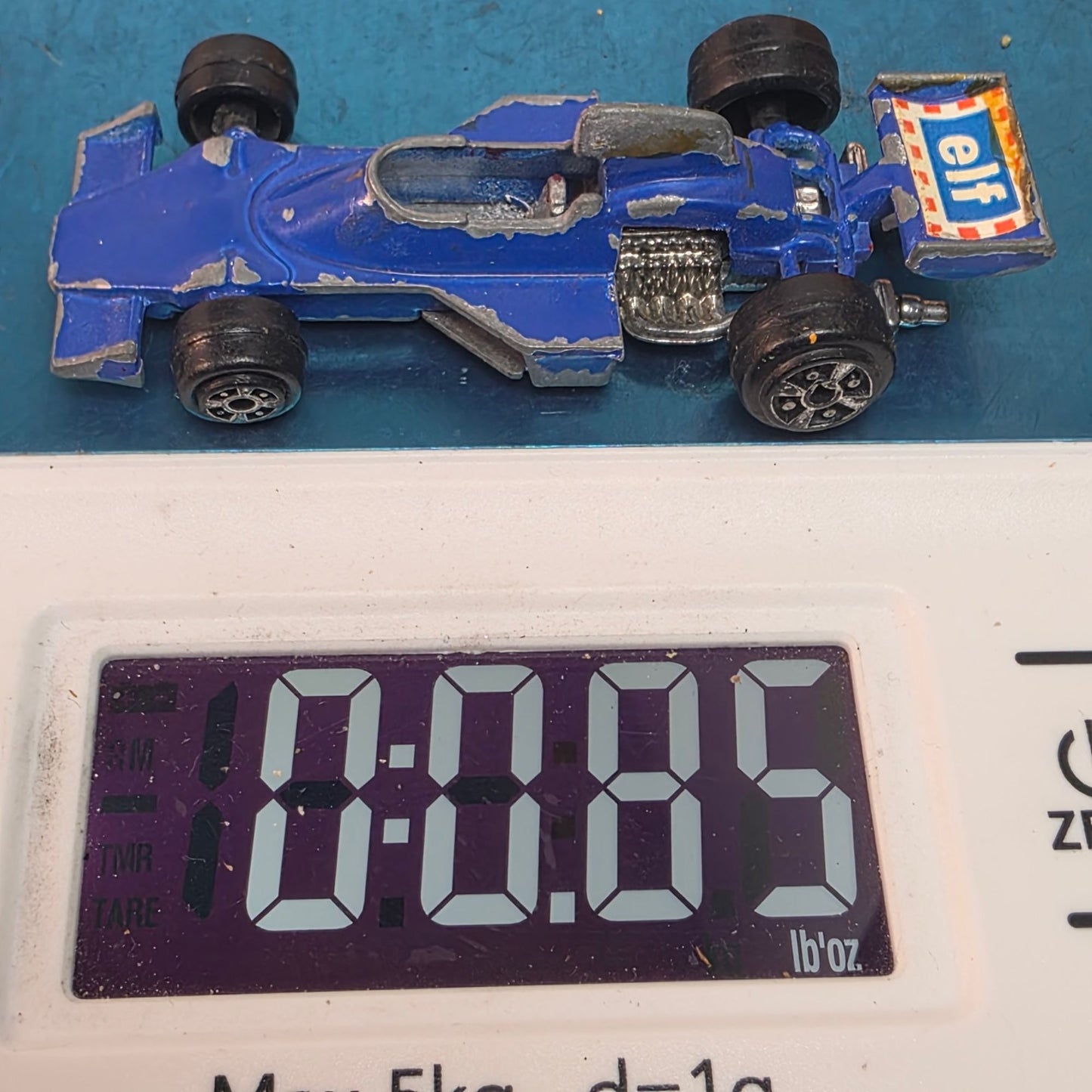 Vintage Yatming Tyrrell Elf F1 Diecast Toy Car Blue Model No. 1070 Made In Hong Kong Pre-Owned Collectible