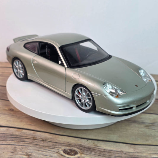 2003 Hot Wheels Porsche 911 GT3 Diecast Model Car 1:18 Scale Silver Collectible Display