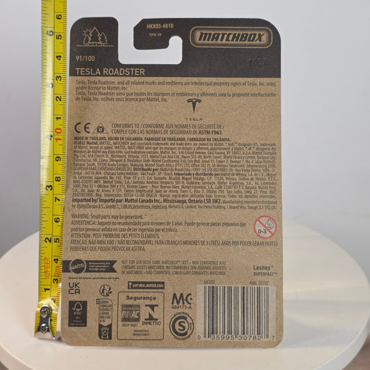 Matchbox Tesla Roadster Die-Cast Car 91/100 Limited Edition Silver 70th Anniversary Collectible New In Package