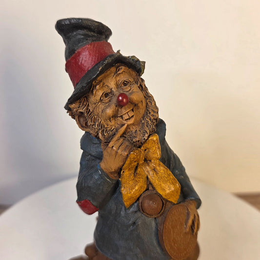 Tom Clark "Twinkle" Clown Hobo Gnome Figurine Signed Cairn Handcrafted Sculpture Collectible Art Piece