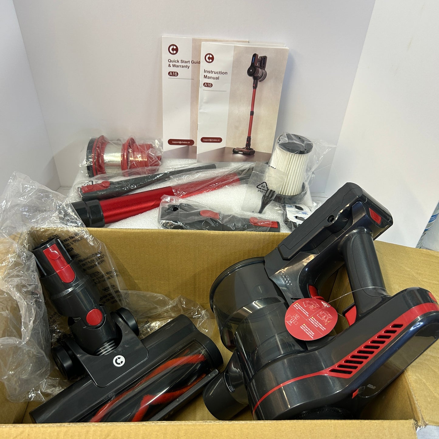 NIOB New CHEBIO A16 Cordless Stick Vacuum Red