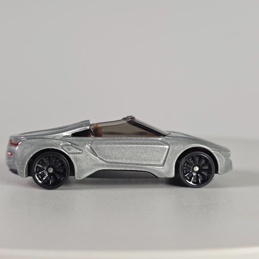Hot Wheels 2015 BMW i8 Roadster Convertible Silver Die-Cast Car