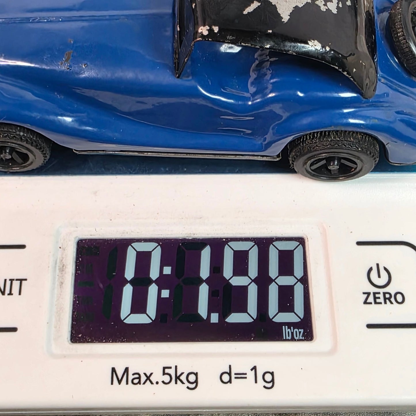 RARE VINTAGE Blue MG TF Tin Litho Friction Toy Car Roadster Japan 1950s Collector