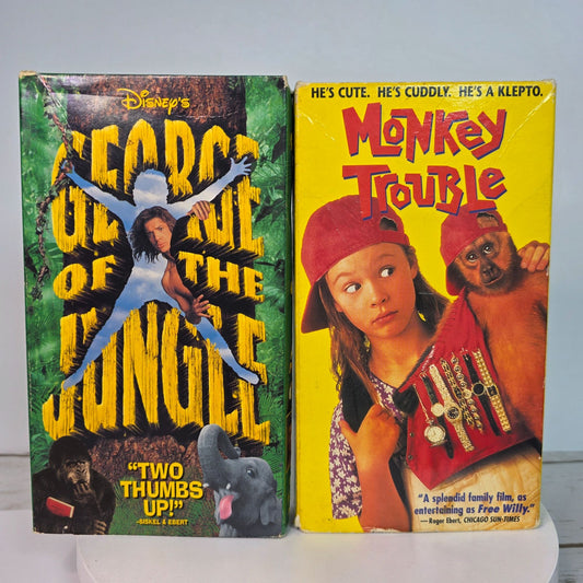 Disneys "George Of The Jungle" & "Monkey Trouble" "Agent Cody Banks" "Home Alone" & "Kindergarten Cop" VHS Lot