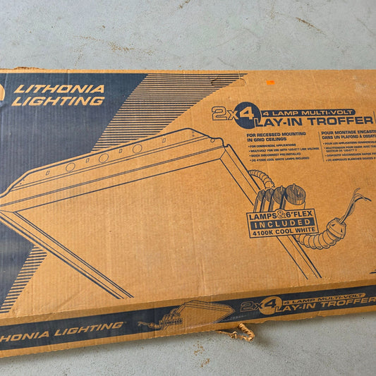 Lithonia Lighting 2x4 4-Lamp Multi-Volt Lay-In Troffer T8 MVOLT 120-277V
