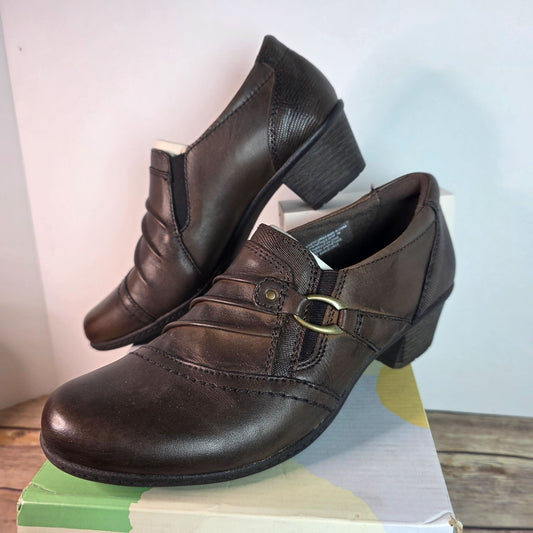 Earth Origins Marietta Mavis Womens Brown Leather & Synthetic Shoes Size 7