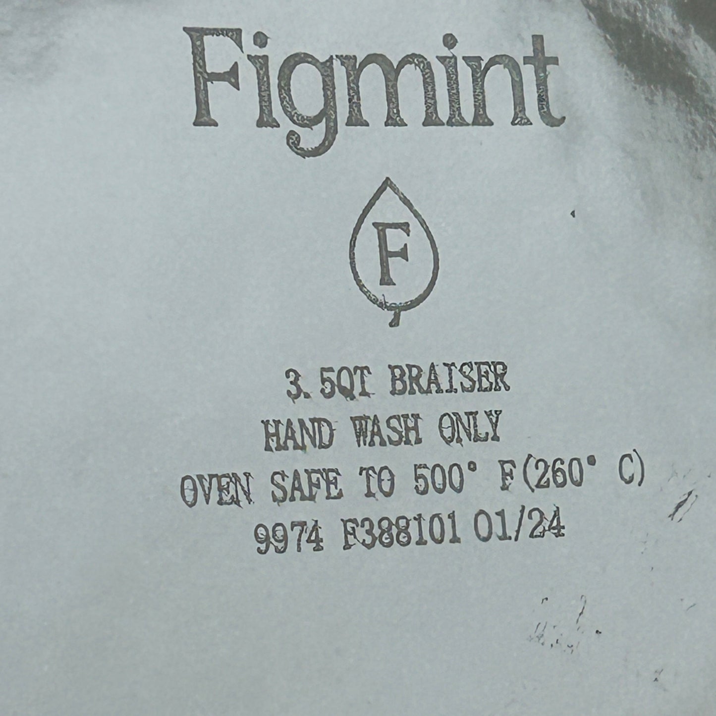 Figment 3.5 Qt Enamel Braiser Cream Cast Iron Cookware Without Lid
