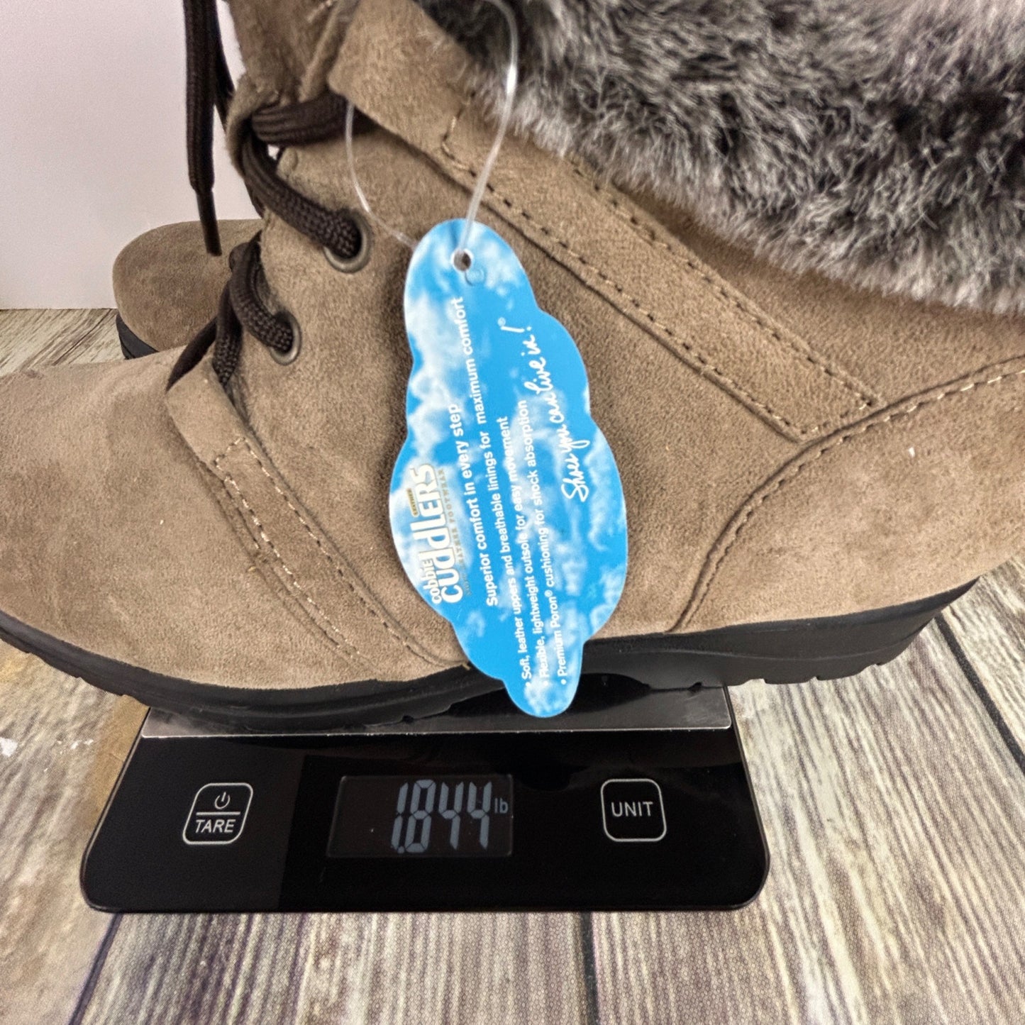 Cobbie Cuddlers Womens Faux Fur Lined Ankle Boots Size 8.5 Brown