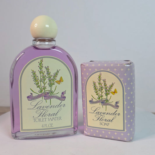 Lavender Floral Toilet Water & Soap Set By Avon 4 FL OZ