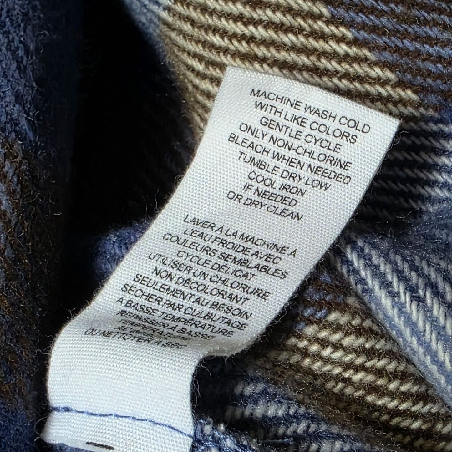 For The Republic Plaid Button-Down Cropped Jacket M/M Blue/Brown Multi Polyester