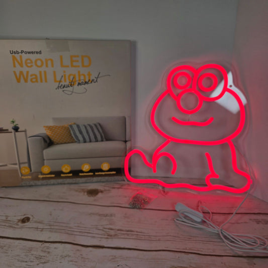 Neon LED Wall Light Red Elmo Cartoon Usb-Powered