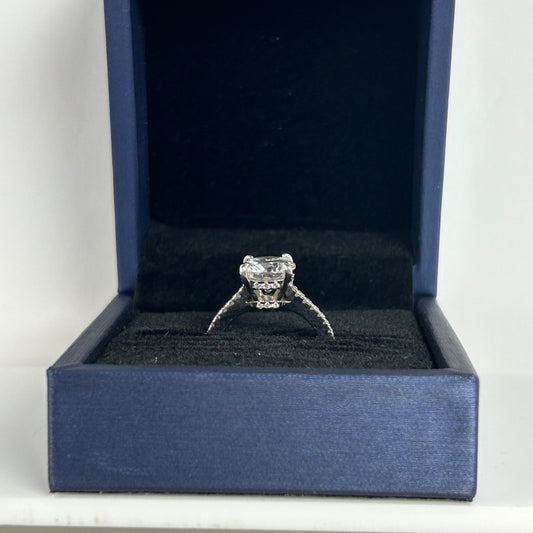 Sterling Silver White Sapphire Engagement Ring Round Cut Nickel-Free