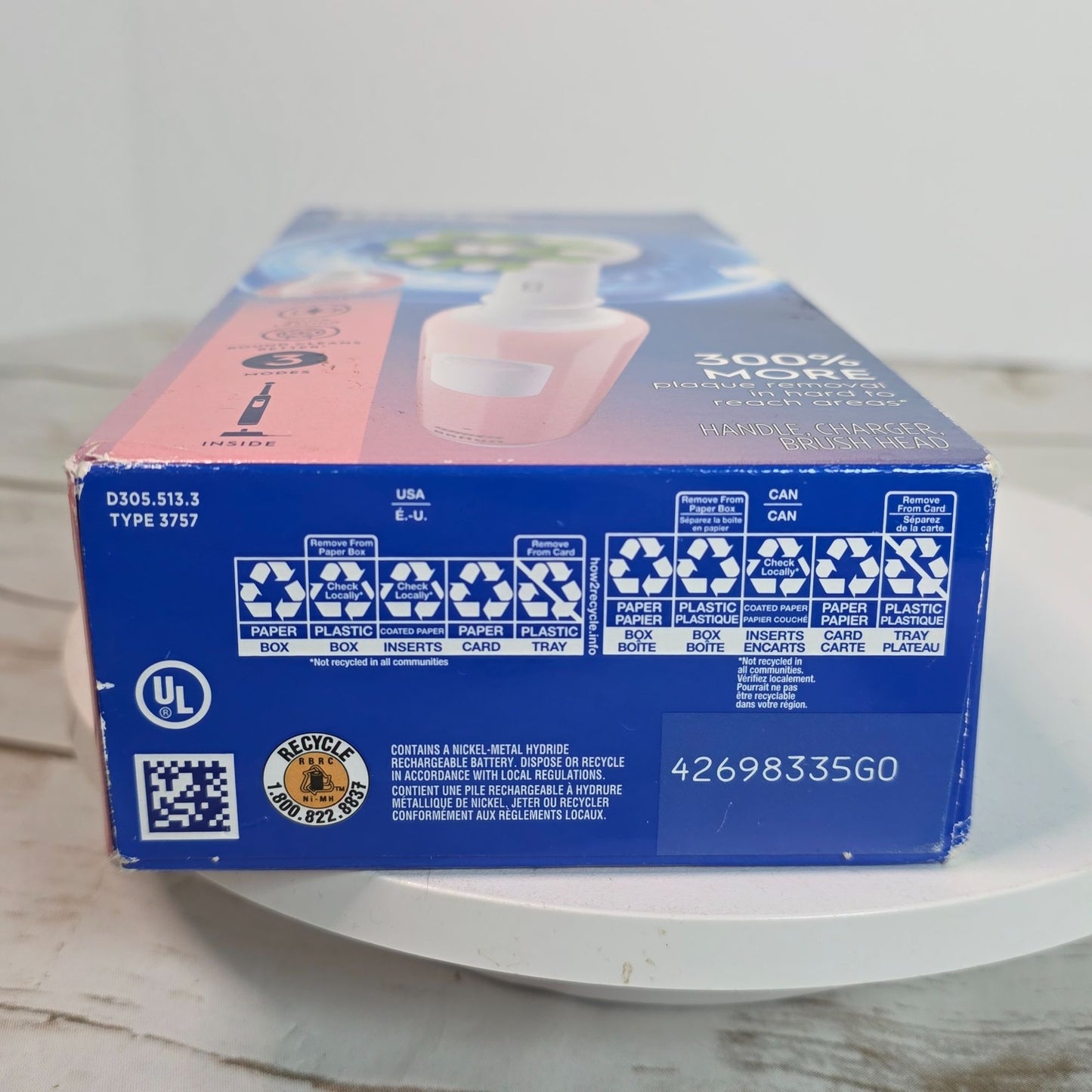 Oral-B Pro 1000 Rechargeable Toothbrush With Pressure Sensor & 3 Modes NIB