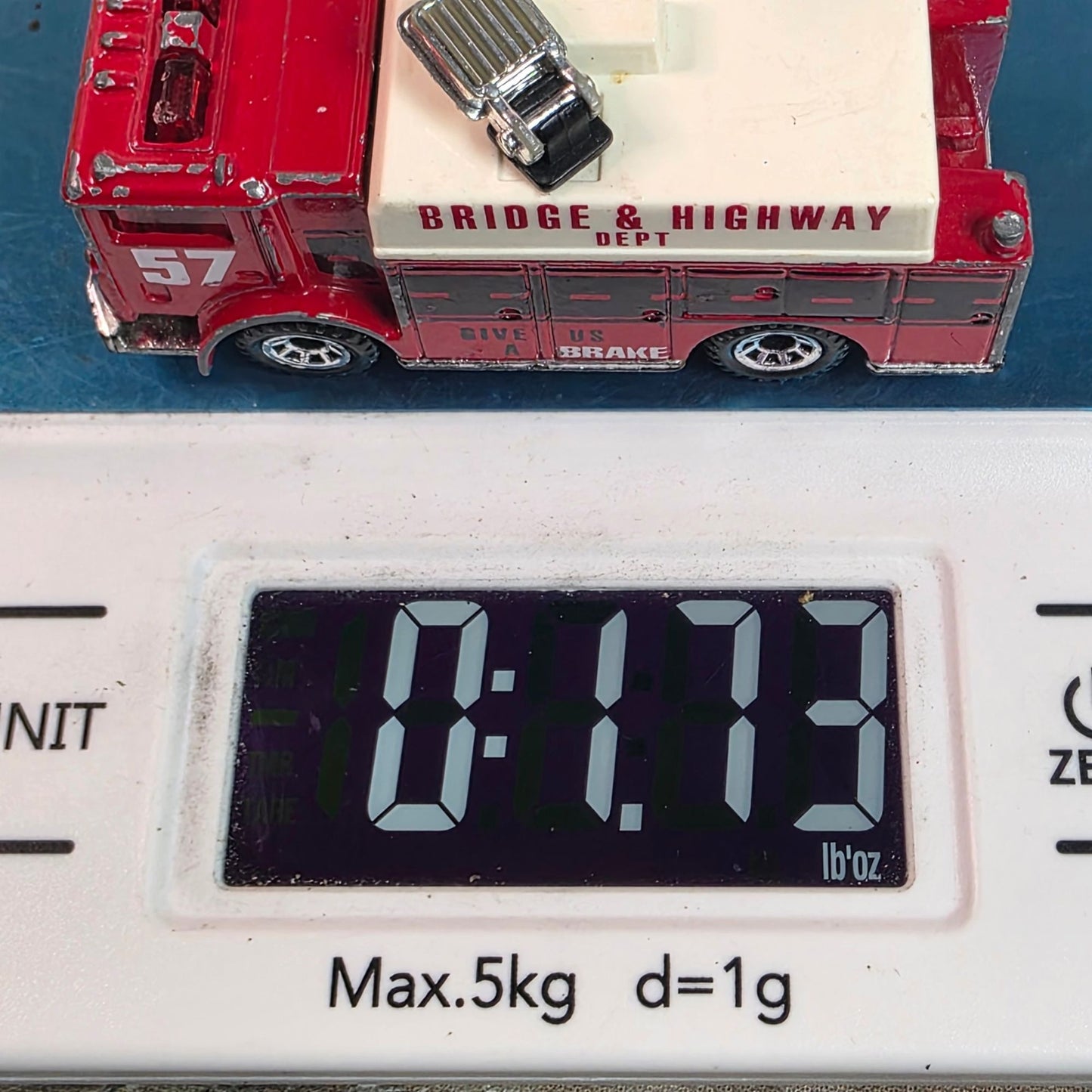 RARE 1991 Matchbox #57 Mack Auxiliary Power Truck Red "Bridge & Highway Dept" Fire Rescue Diecast 1:84