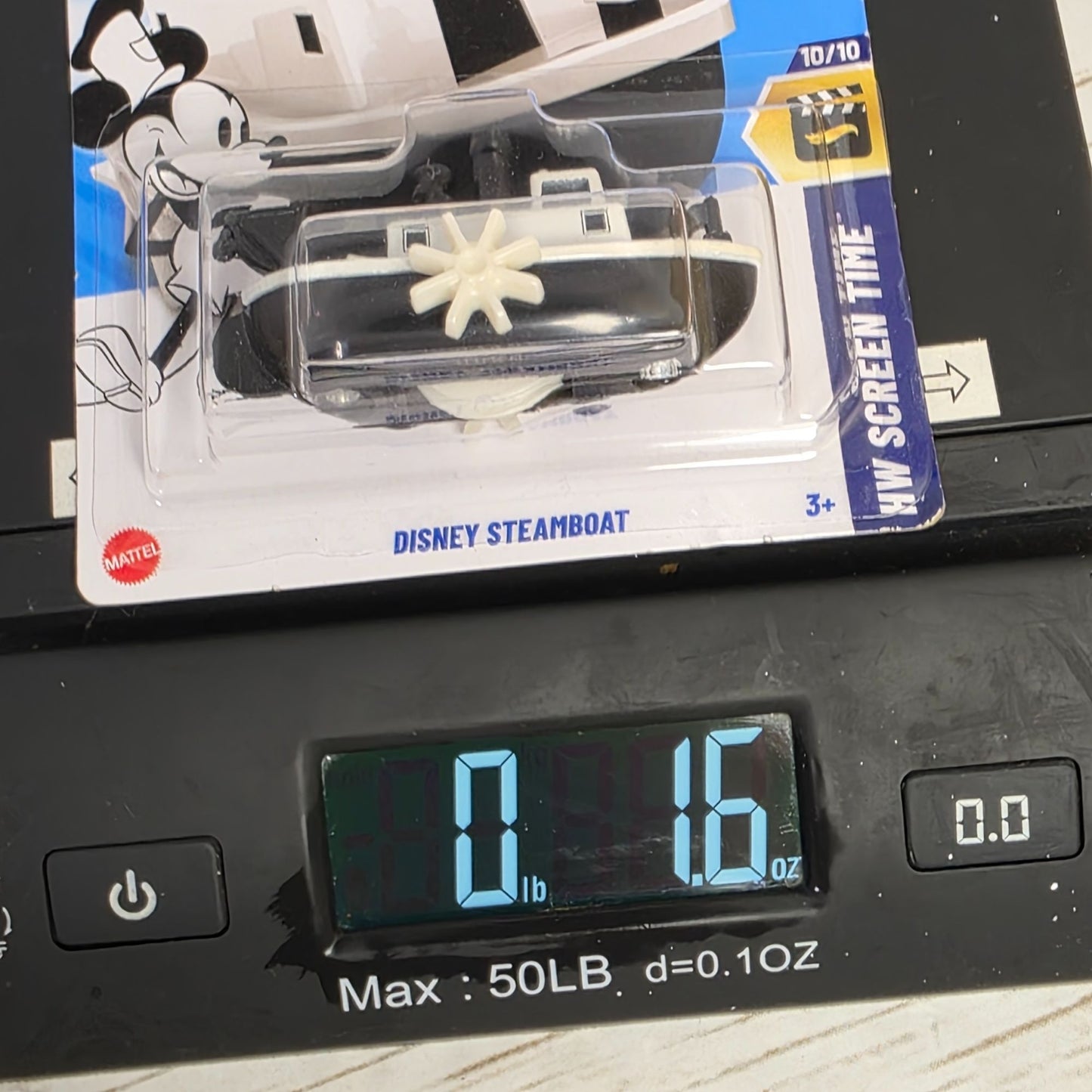 Hot Wheels Disney Mickey Mouse Steamboat Die-Cast Toy Car 166/250 Collectible