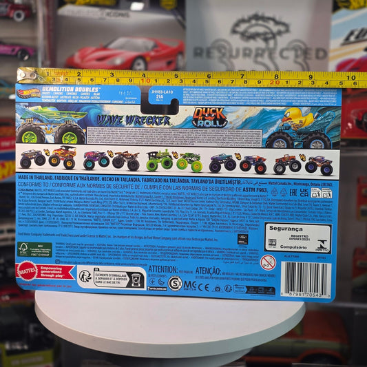 Hot Wheels 2026 Monster Trucks Demolition Doubles Wave Wrecker vs Duck N Roll FYJ64 NIP