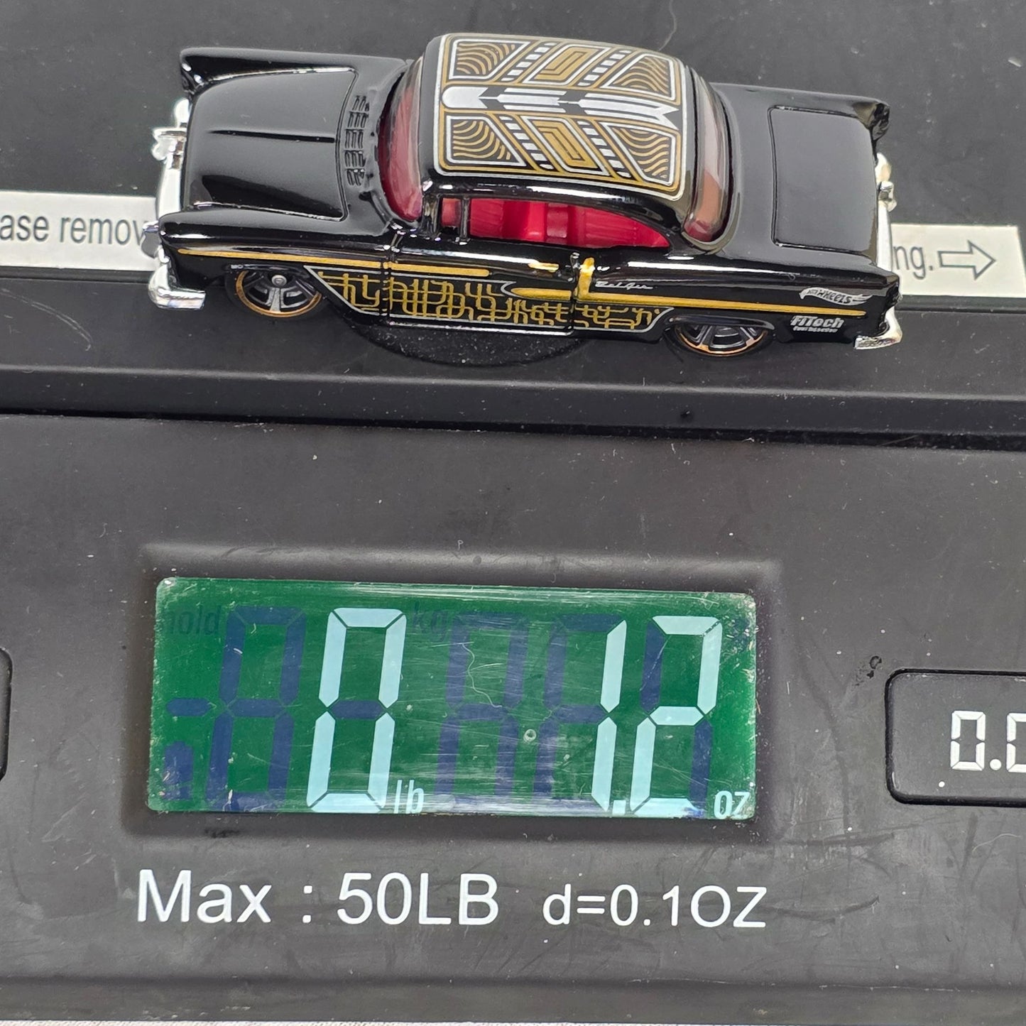 Hot Wheels 55 Chevy Bel Air Black & Gold Die-Cast Collectible Car