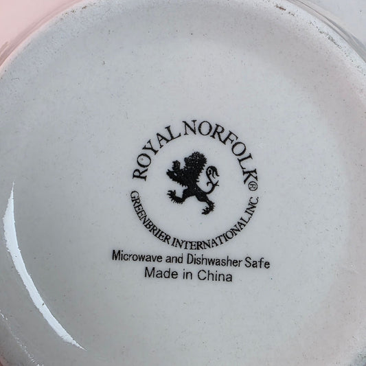 VINTAGE Royal Norfolk Blue Snowflake Medallion Ironstone Cereal Rice Bowls Set 4