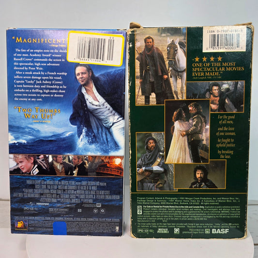 Vintage VHS Movie Lot Featuring Master & Commander Robin Hood Zorro Mummy Returns & Excalibur