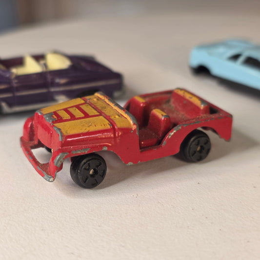 Vintage HO Scale 1/87 Diecast Cars Lot of 5 Tootsietoy Style Played China