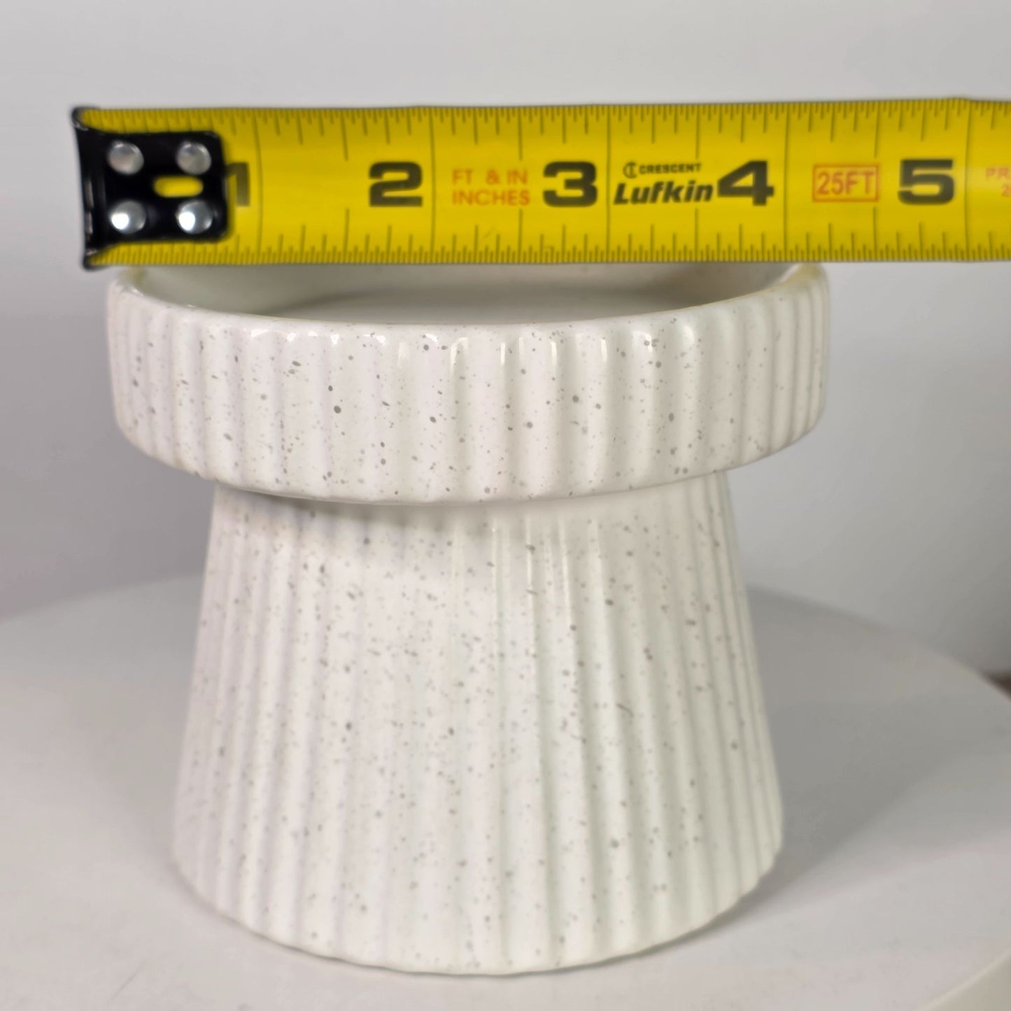 Speckled Ceramic Candle Holder Stand Decorative Pillar 3" Made For Retail China