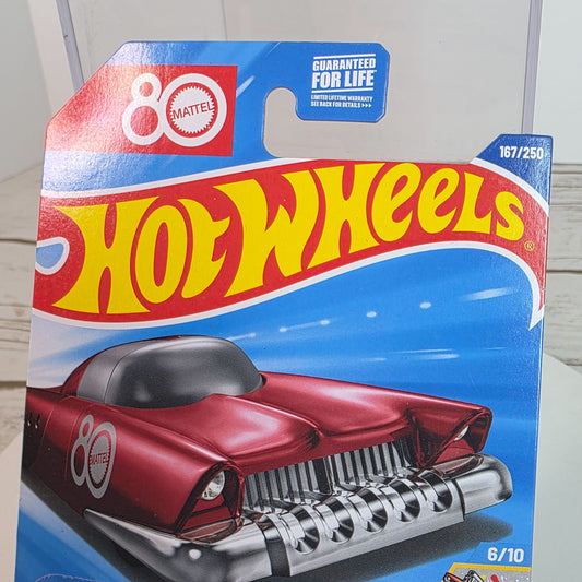 Hot Wheels Mattel Dream Mobile 80th Anniversary Edition Car Red Die-Cast Collectible Toy Model 167/250 6/10