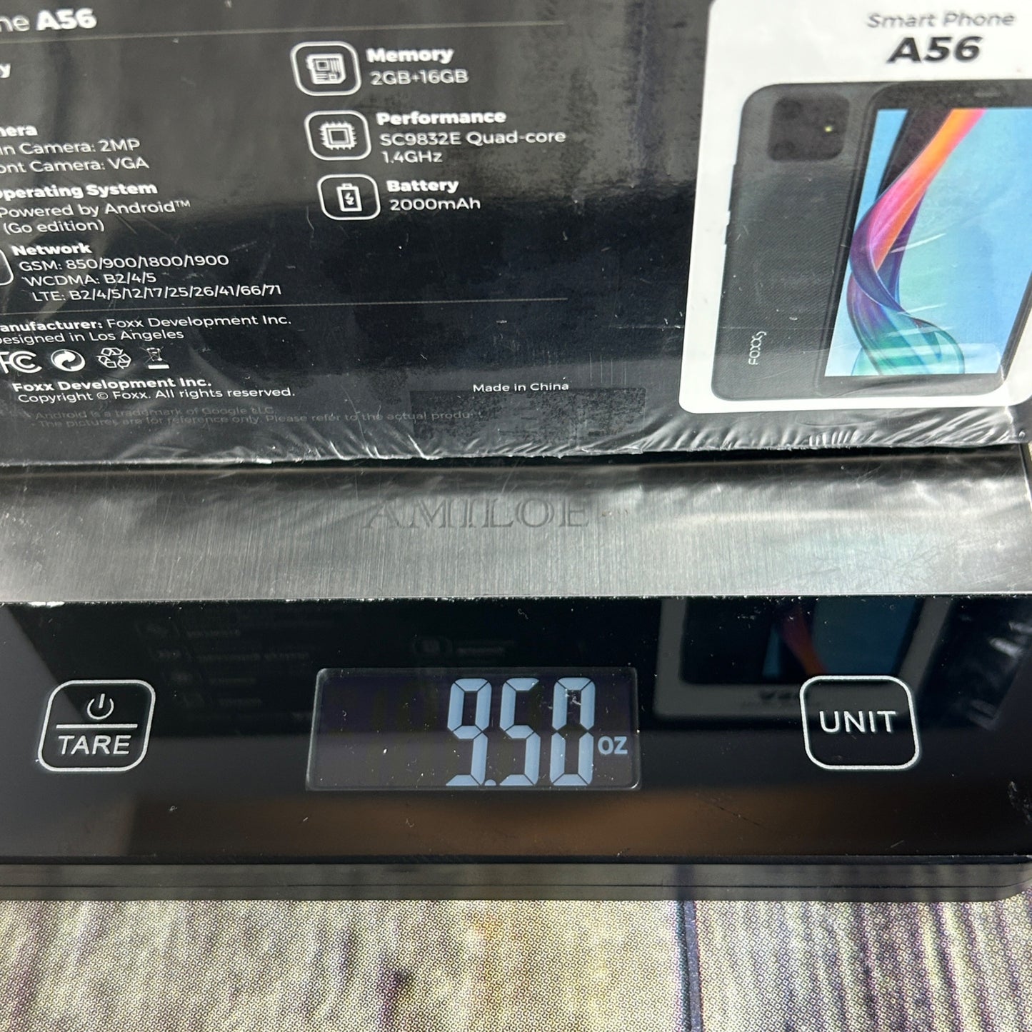 Foxx A56 Smartphone 16GB 5" Display Black 1.4GHz Quad-Core Long Battery