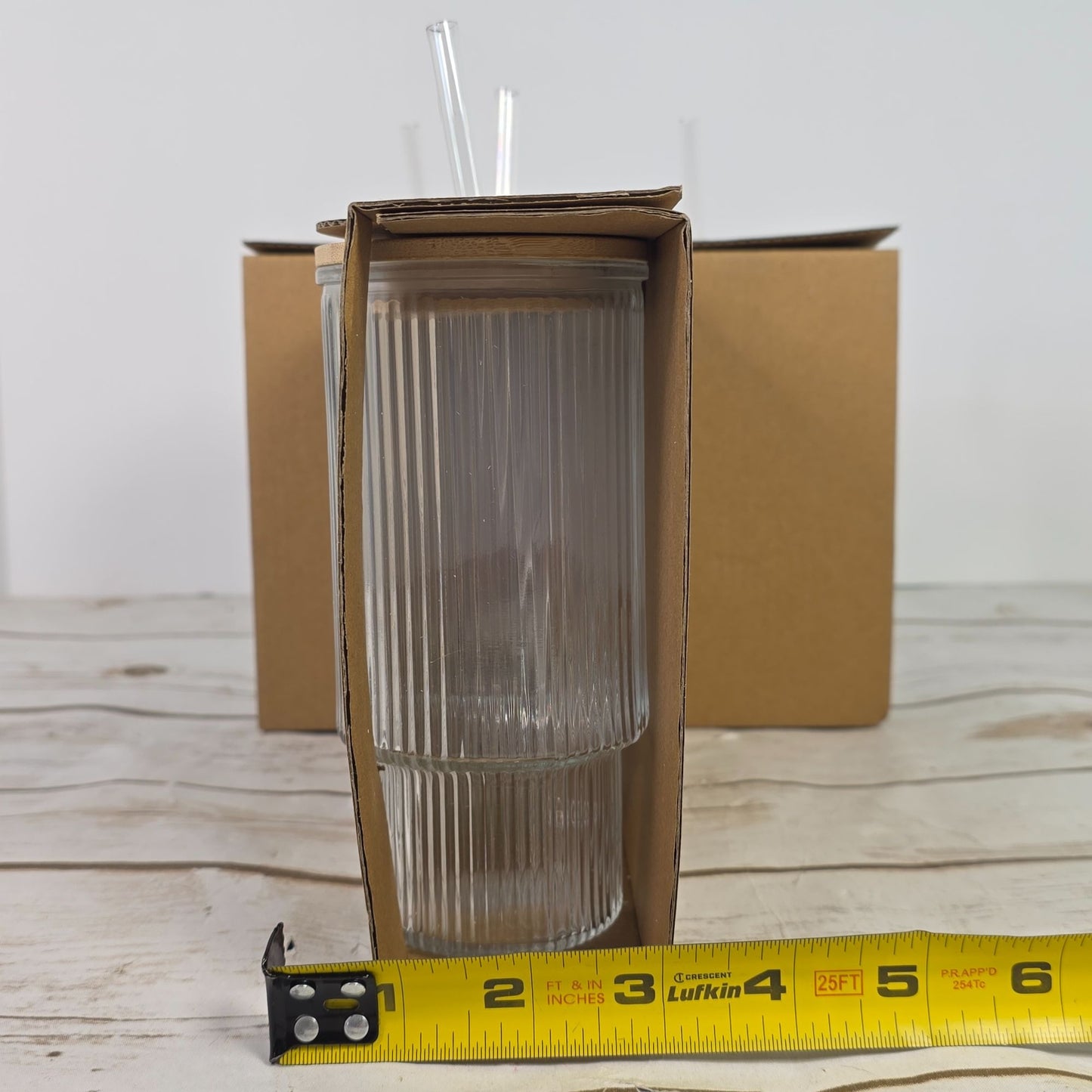 4 Ribbed Clear Glass Tumblers With Bamboo Lids & Reusable Straws 11 Oz Target Bullseye Playground 2024