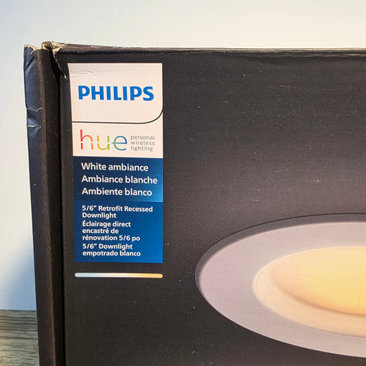 NIOB New PHILIPS hue Personal Wireless Lighting White Ambiance 5/6" Retrofit Recessed Downight Bluetooth Alexa Hey Google Compatible