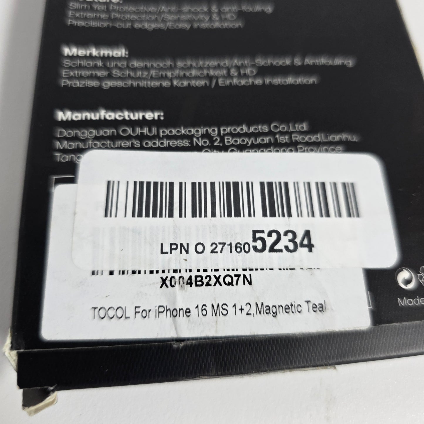 NIOB New TOCOL iPhone 16 MS 1+2 Magnetic Teal Phone Case