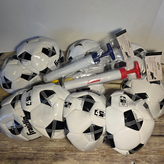 FRANKLIN Soccer Balls x 10 and pump x 2