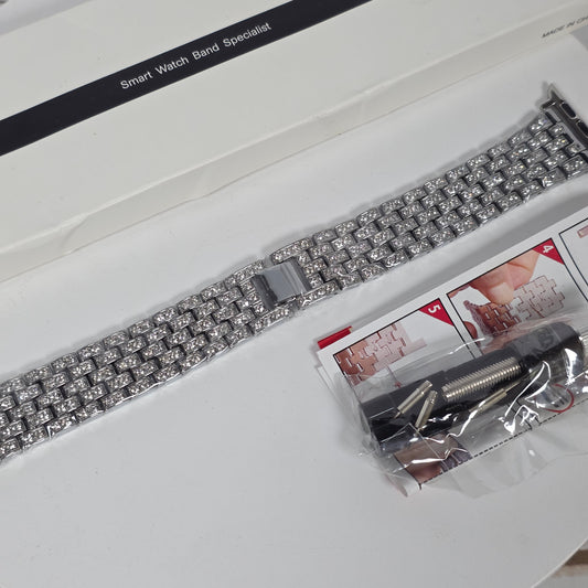 New Dystom Bling Bands Smart Watch Wristband Silver Metal