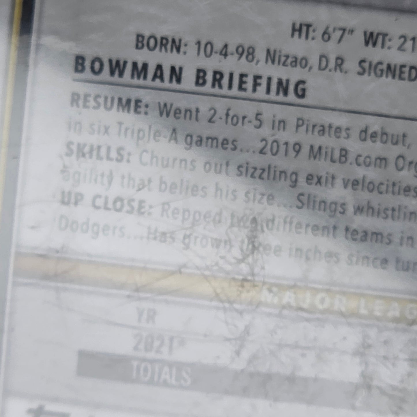 2022 Bowman #51 Oneil Cruz RC Rookie Pirates SGC 9.5