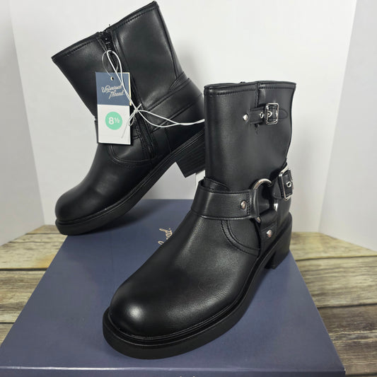 NIB New Universal Thread Connor Ankle Boots Black Biker Womens 8.5 / 9