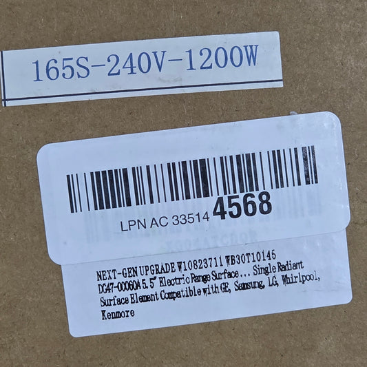 5.5" Electric Range Single Radiant Surface Element 165S-240V-1200W