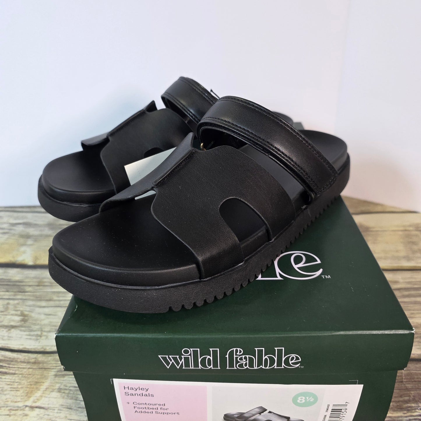 NIB New Wild Fable Haylee Sandals Black Womens 8 or 8.5