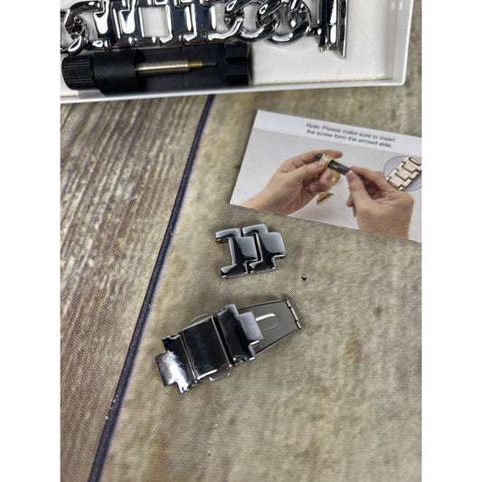 Luxury Stainless Steel Watch Band For Apple Watch 38/40mm & 42/44mm Series 1-5 SE 6/7/8 & Ultra Adjustable Links