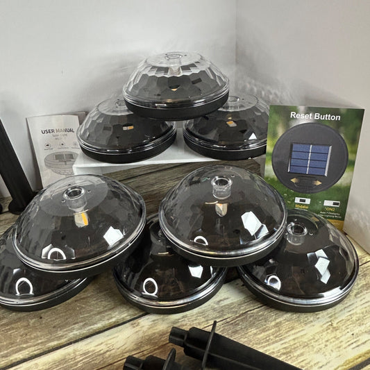 8 Pack Solar Pathway Lights Multicolor & Warm White LED IP67 Waterproof Outdoor Garden Yard Lawn Landscape Decorative