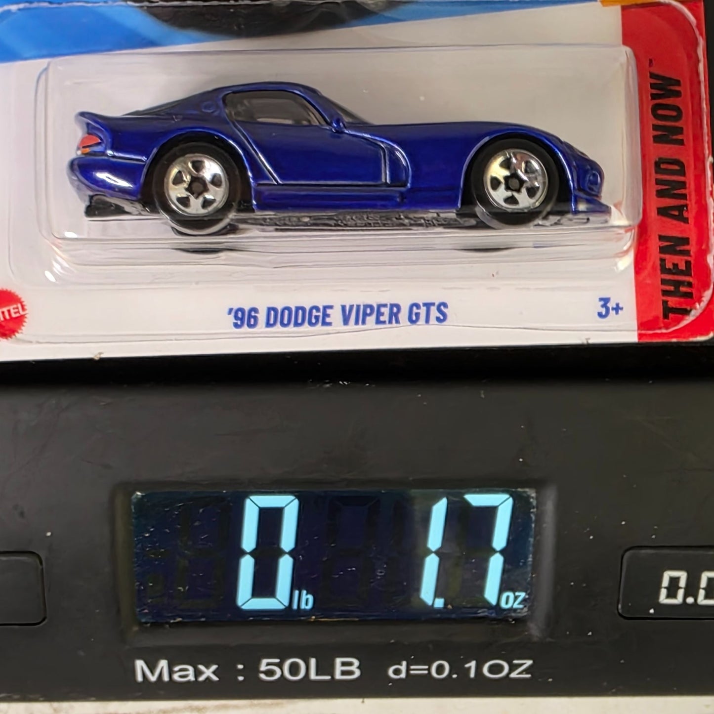 96 Dodge Viper GTS Hot Wheels Die-Cast 1:64 Scale Then & Now Series Blue & White Stripes 176/250 New For 2025 Collectible