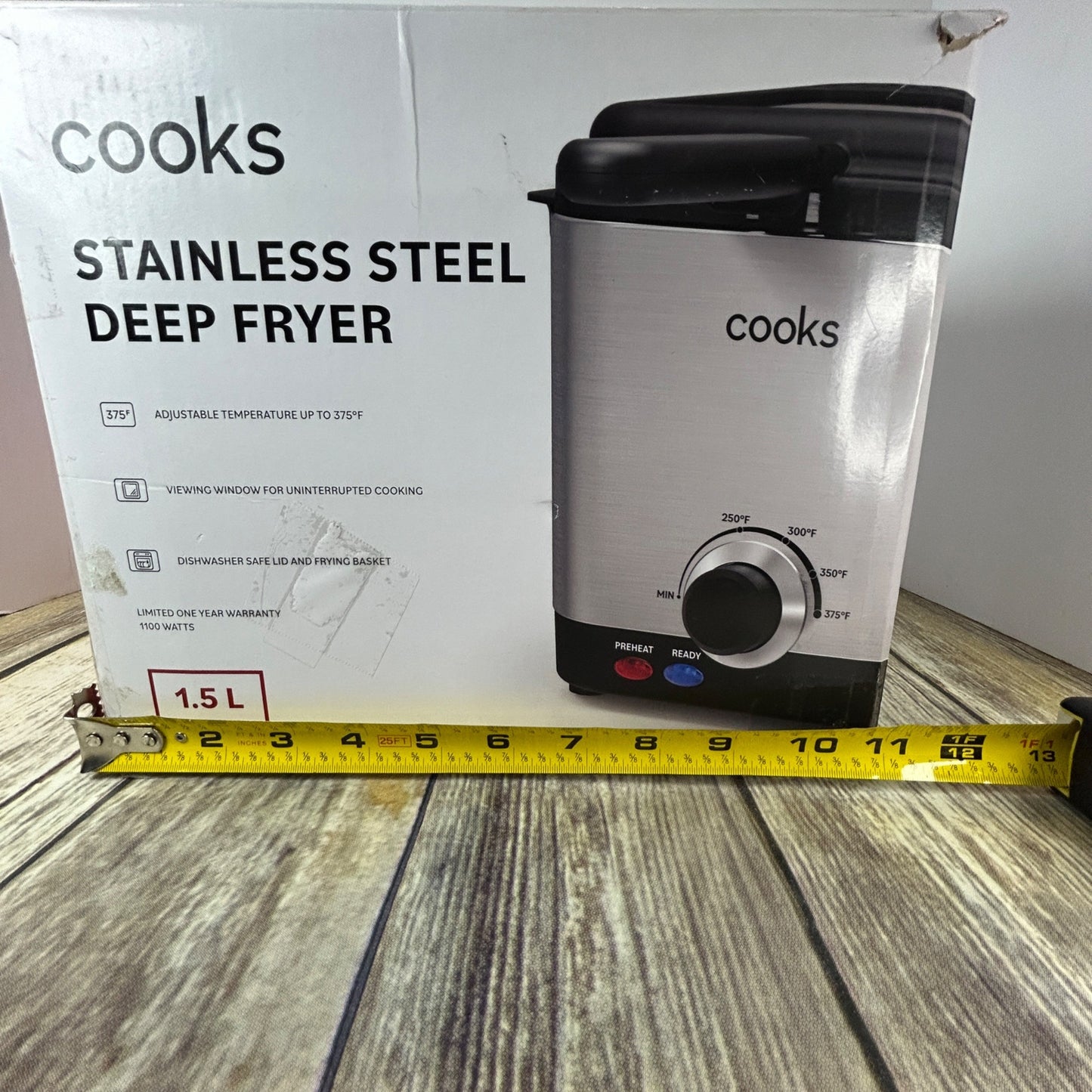 Cooks Stainless Steel Deep Fryer 1.5L With Adjustable Temperature Control & Odor Filter