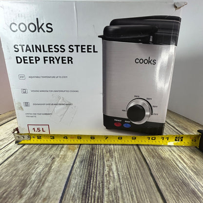 Cooks Stainless Steel Deep Fryer 1.5L With Adjustable Temperature Control & Odor Filter