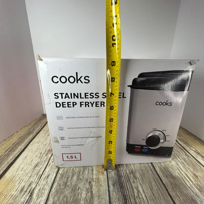 Cooks Stainless Steel Deep Fryer 1.5L With Adjustable Temperature Control & Odor Filter