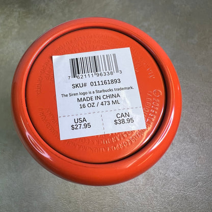 New NWT Starbucks Orange Wave Tumbler (16 oz)