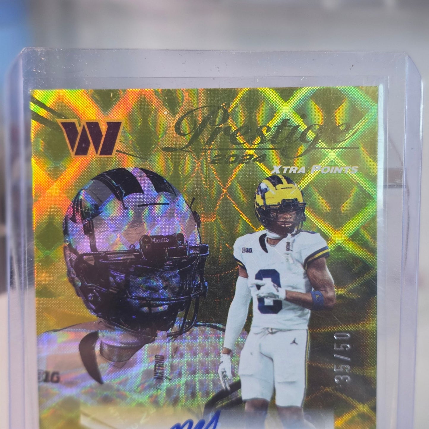 2024 Panini Prestige #337 Mike Sainristil RC rookie Xtra Points Gold Auto 35 /50