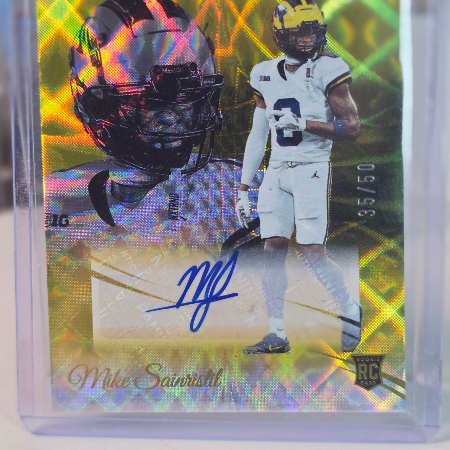 2024 Panini Prestige #337 Mike Sainristil RC rookie Xtra Points Gold Auto 35 /50