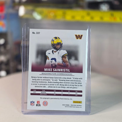 2024 Panini Prestige #337 Mike Sainristil RC rookie Xtra Points Gold Auto 35 /50