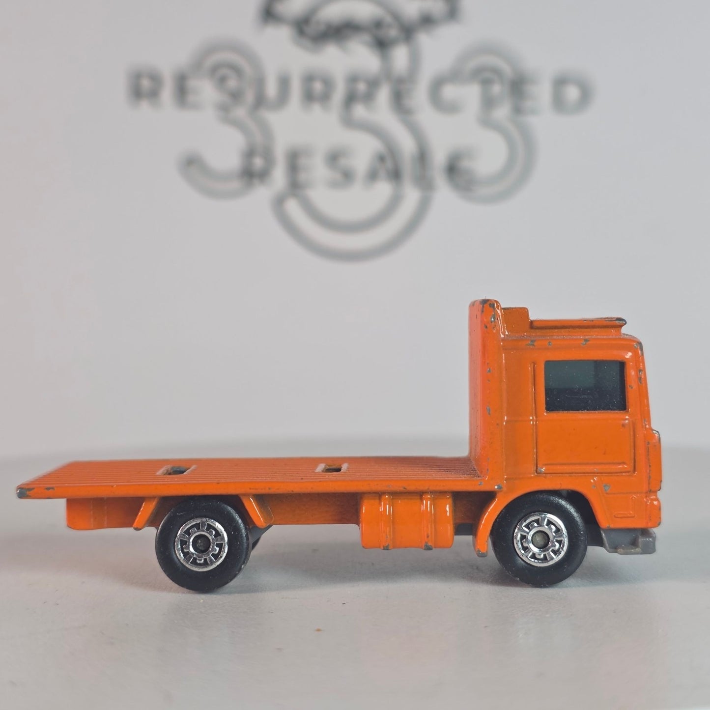 Vintage 1981 Matchbox Volvo Flatbed Truck Orange Loose ©1981