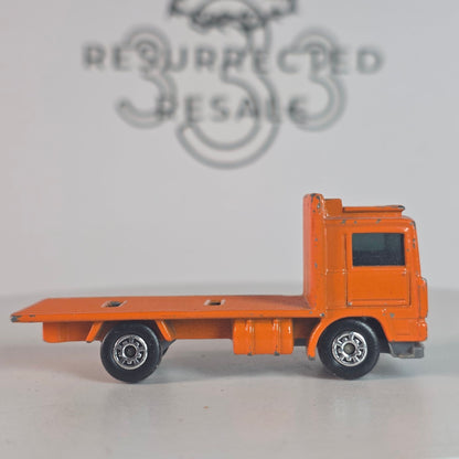 Vintage 1981 Matchbox Volvo Flatbed Truck Orange Loose ©1981