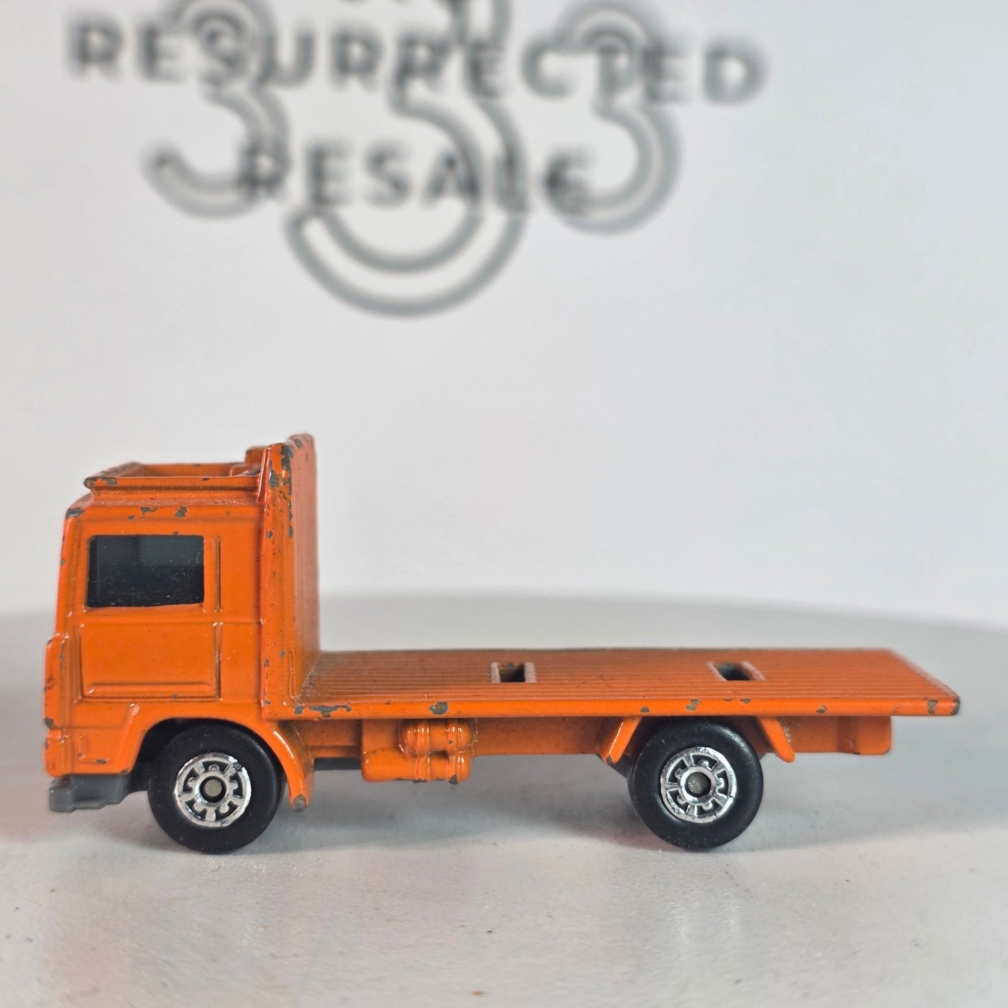 Vintage 1981 Matchbox Volvo Flatbed Truck Orange Loose ©1981